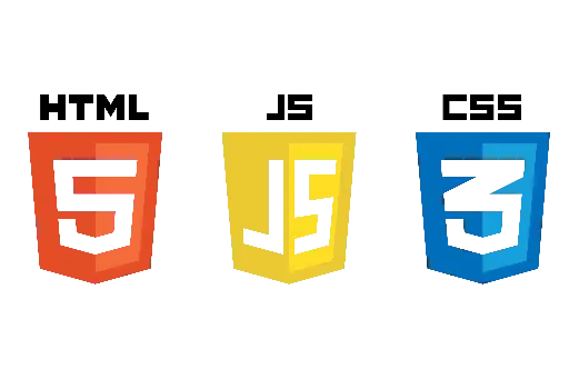 Logos of HTML5, JavaScript and CSS3.